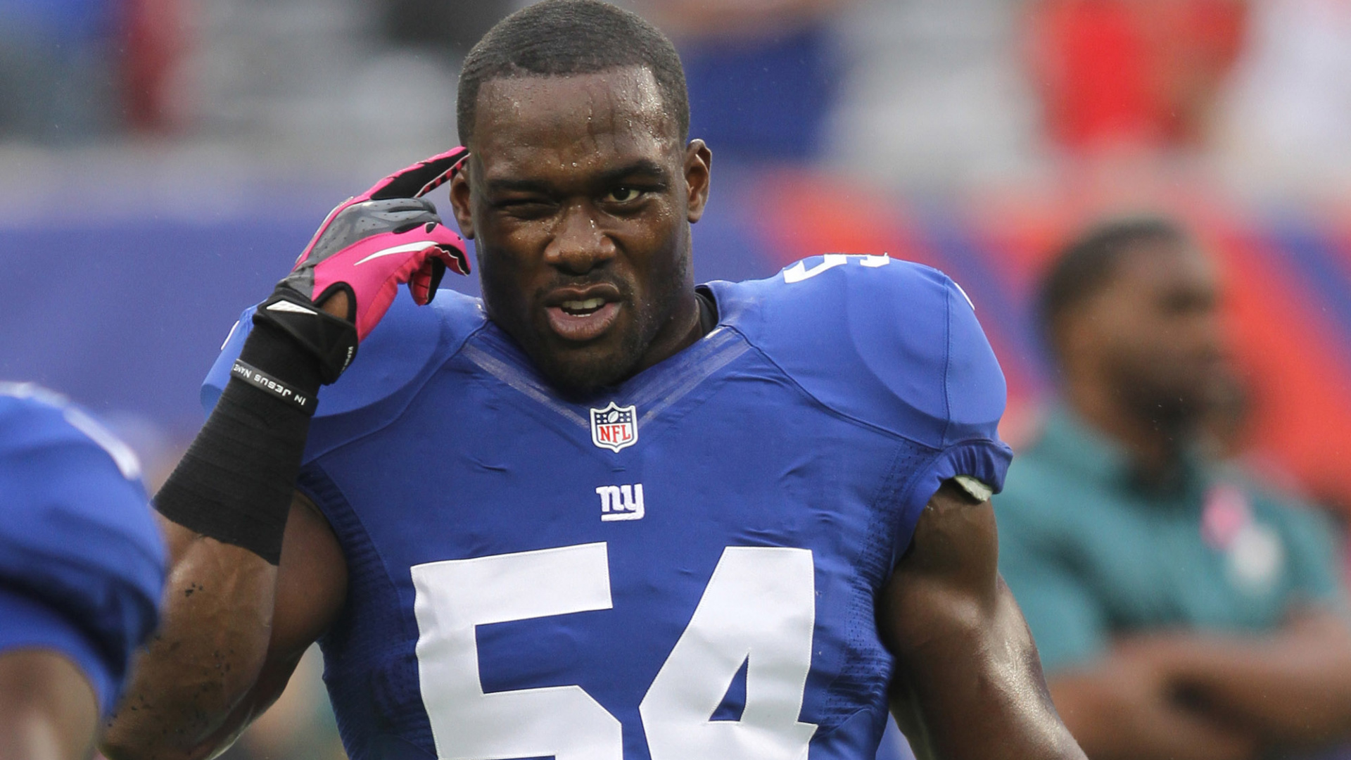 Man in Blue and Red Nike Jersey Shirt. Wallpaper in 1920x1080 Resolution