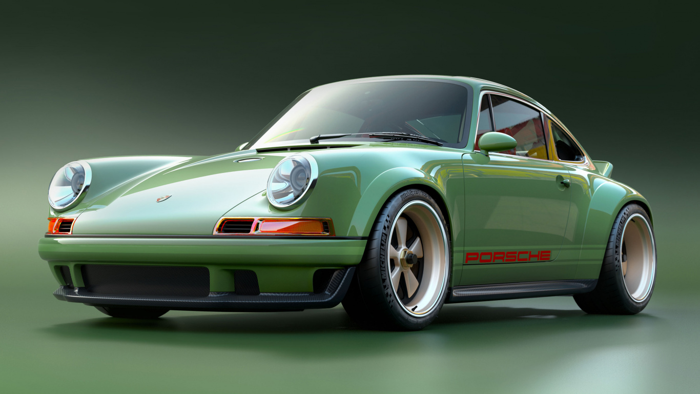 Porsche 911 Rojo Sobre Fondo Blanco.. Wallpaper in 1366x768 Resolution