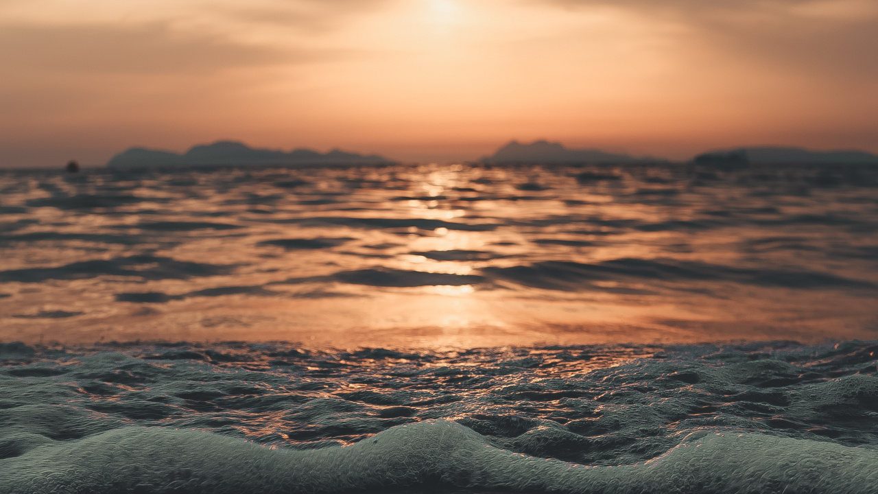 Horizon, Mer, Eau, Lever, Réflexion. Wallpaper in 1280x720 Resolution