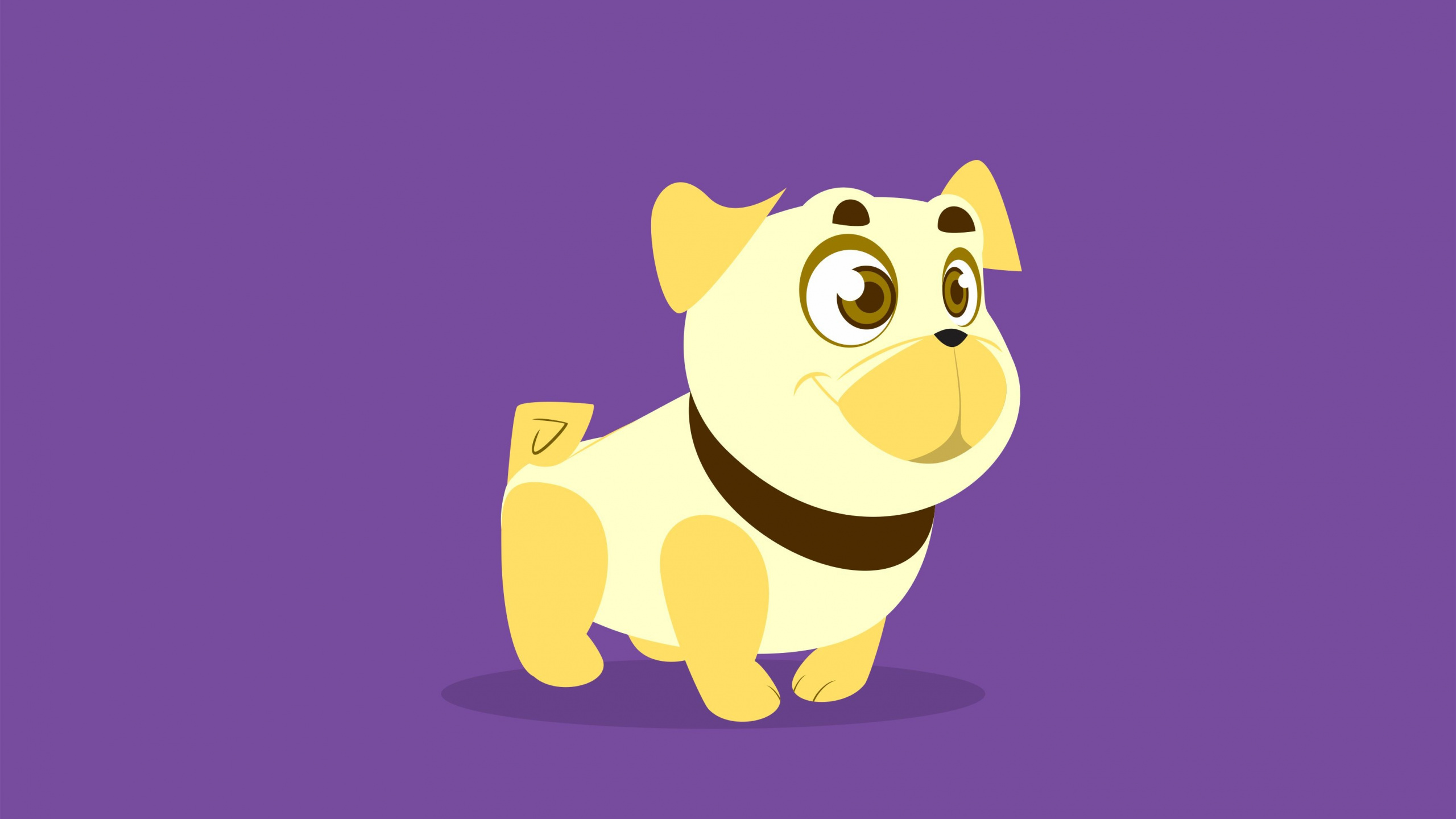 Yellow and Brown Dog Cartoon Character. Wallpaper in 2560x1440 Resolution