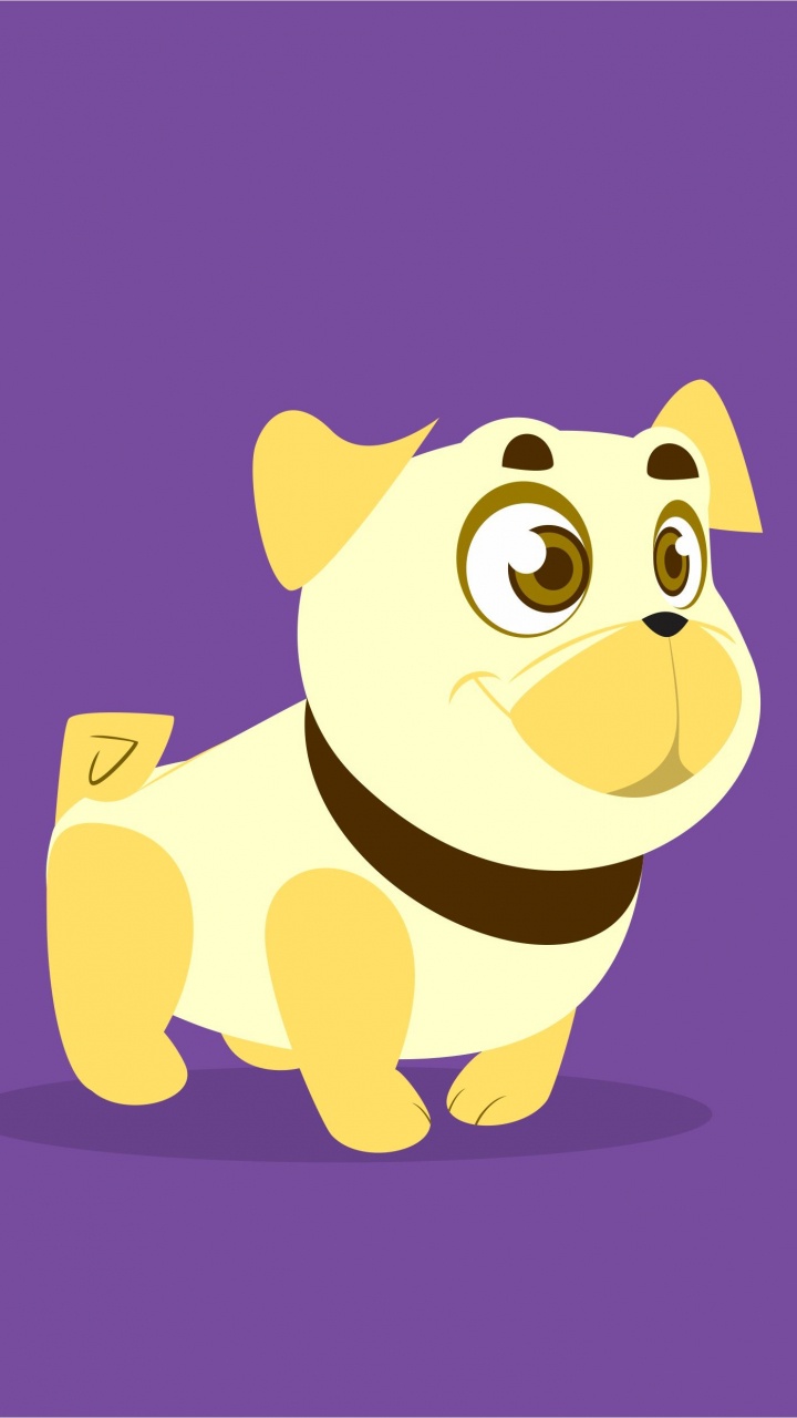 Yellow and Brown Dog Cartoon Character. Wallpaper in 720x1280 Resolution