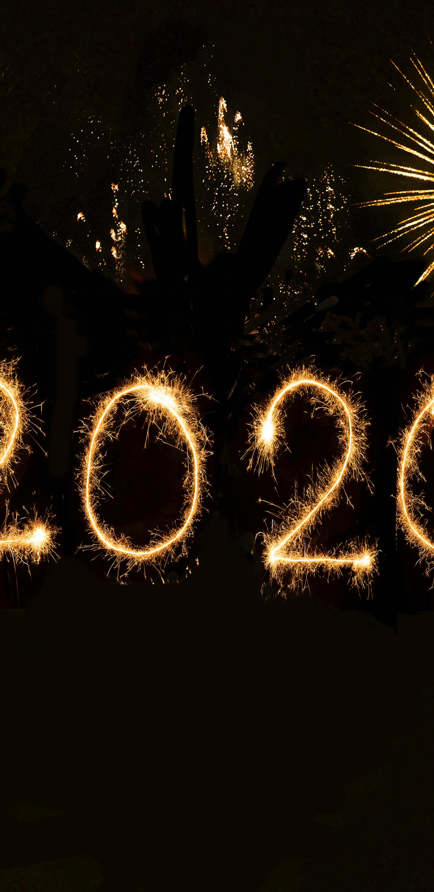 2020, Silvester, Feuerwerk, Feiern, Mitternacht. Wallpaper in 1440x2960 Resolution