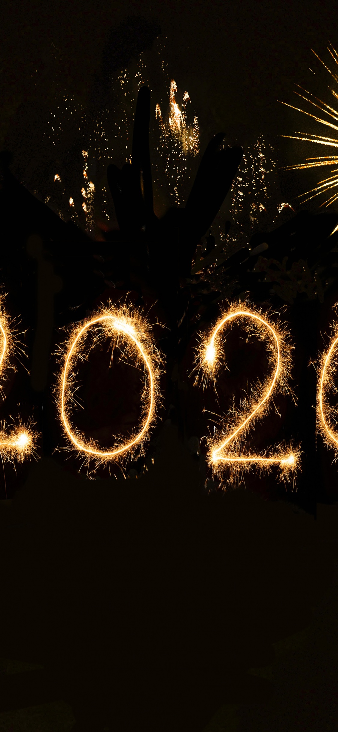 2020, 新年前夕, 烟花, 午夜, 假日 壁纸 1125x2436 允许
