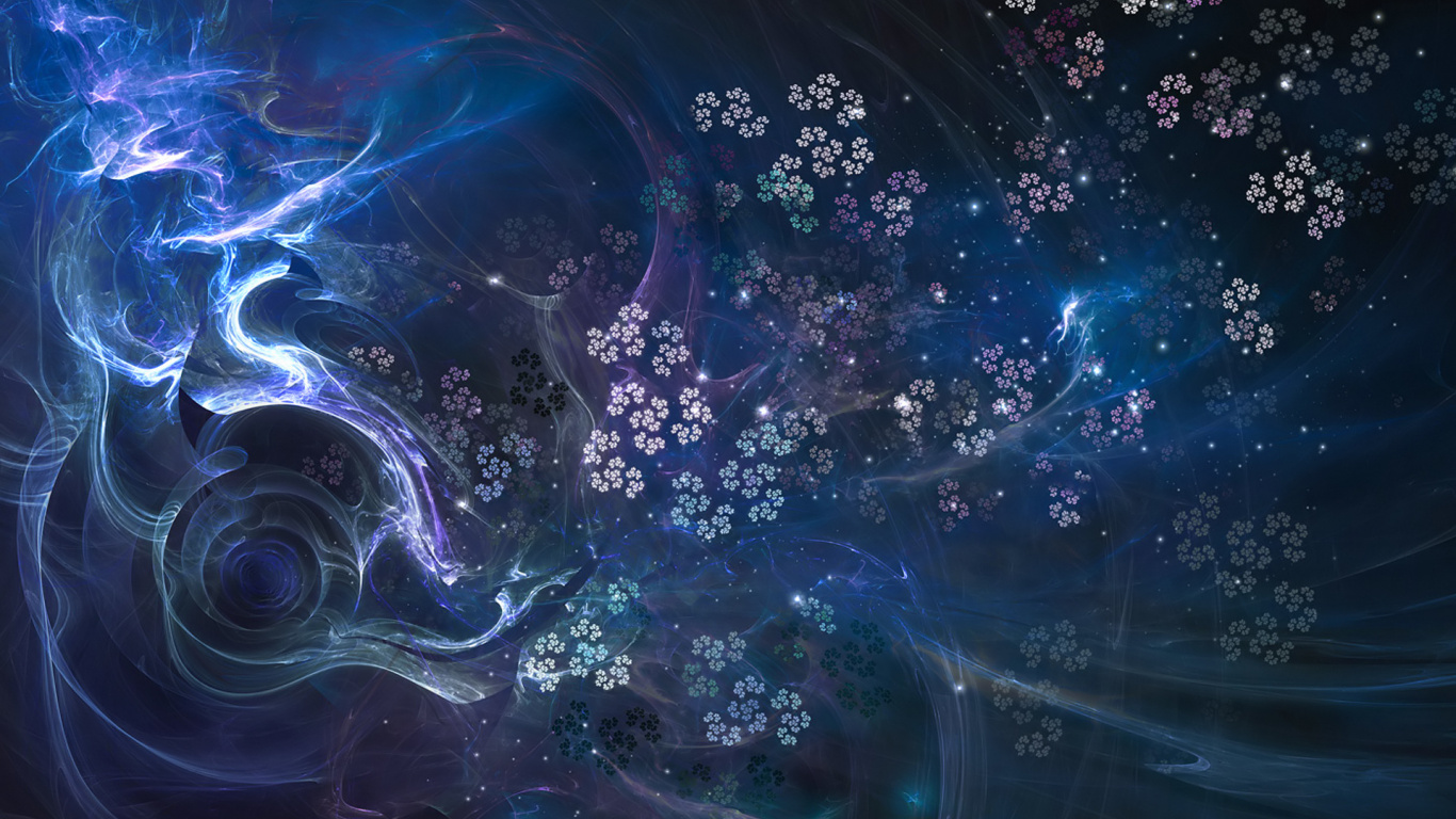 Pintura Abstracta Azul y Blanca. Wallpaper in 1366x768 Resolution