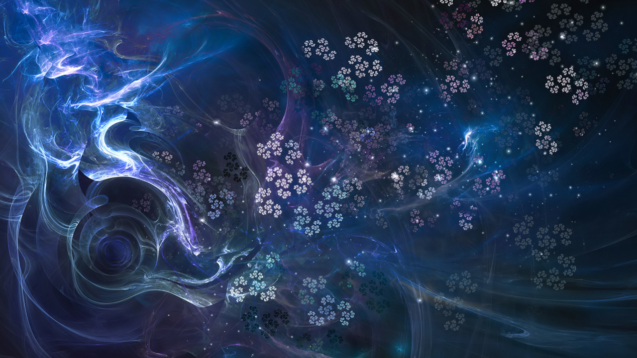 Blaue Und Weiße Abstrakte Malerei. Wallpaper in 1280x720 Resolution