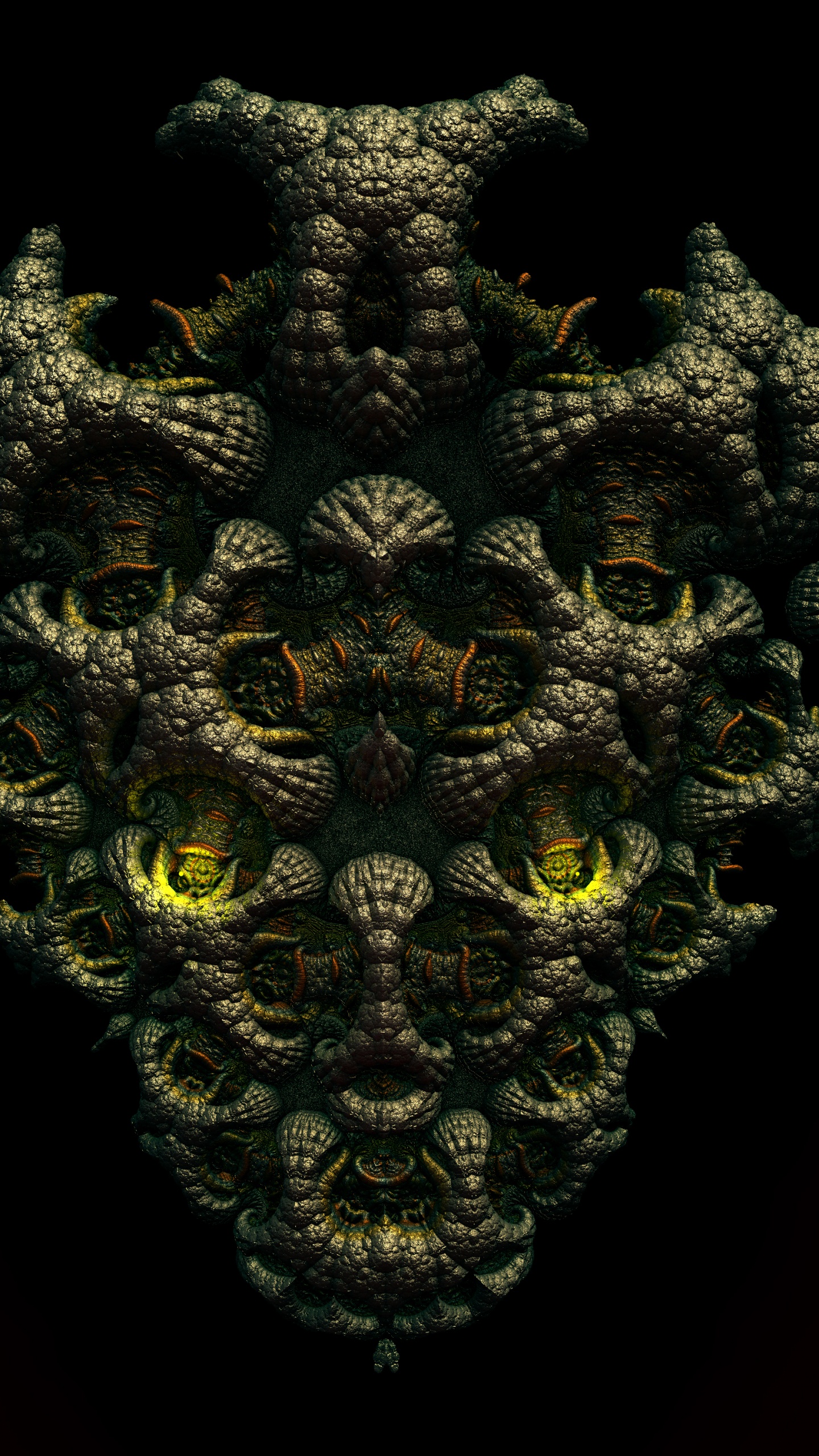 Silbernes Und Schwarzes Blumendekor. Wallpaper in 1440x2560 Resolution