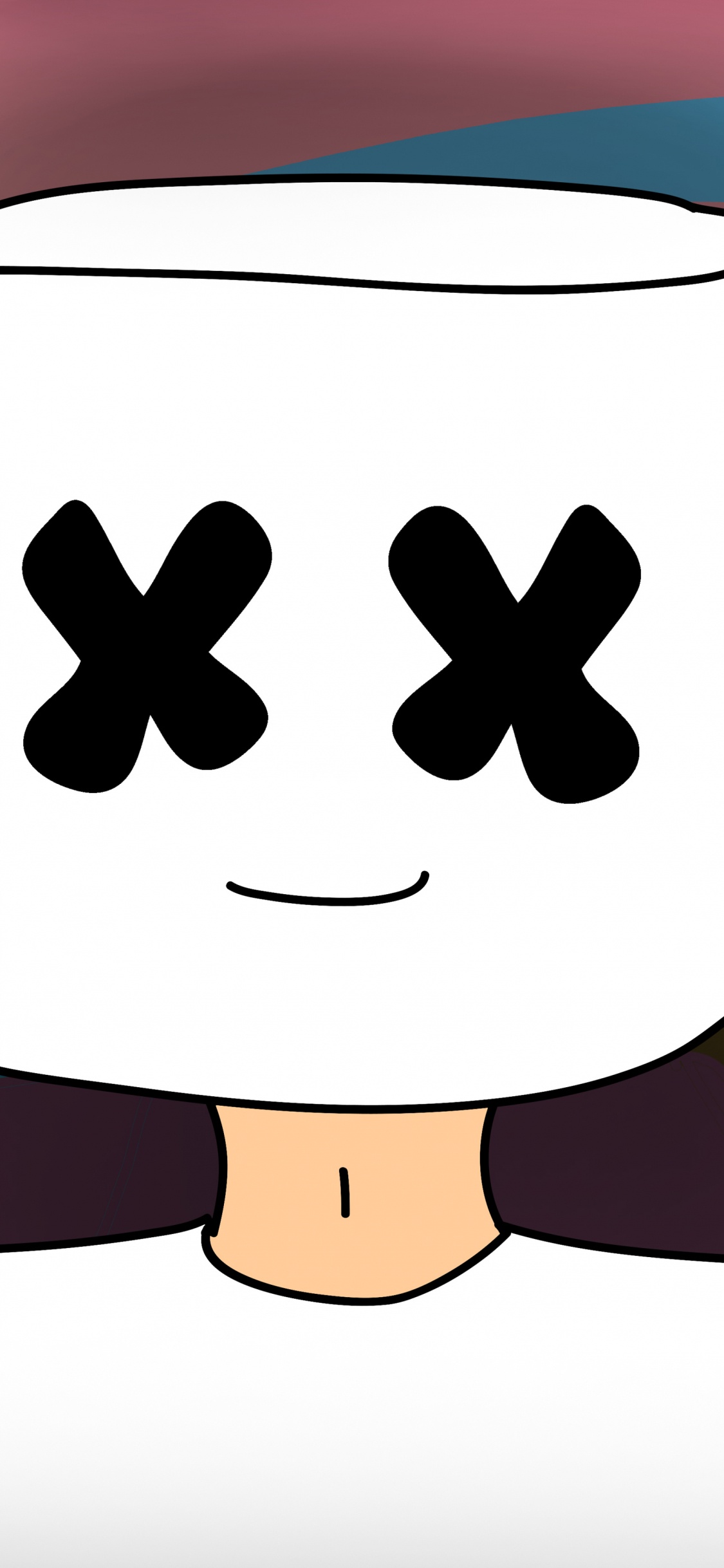 Black Haired Girl Cartoon Character. Wallpaper in 1125x2436 Resolution