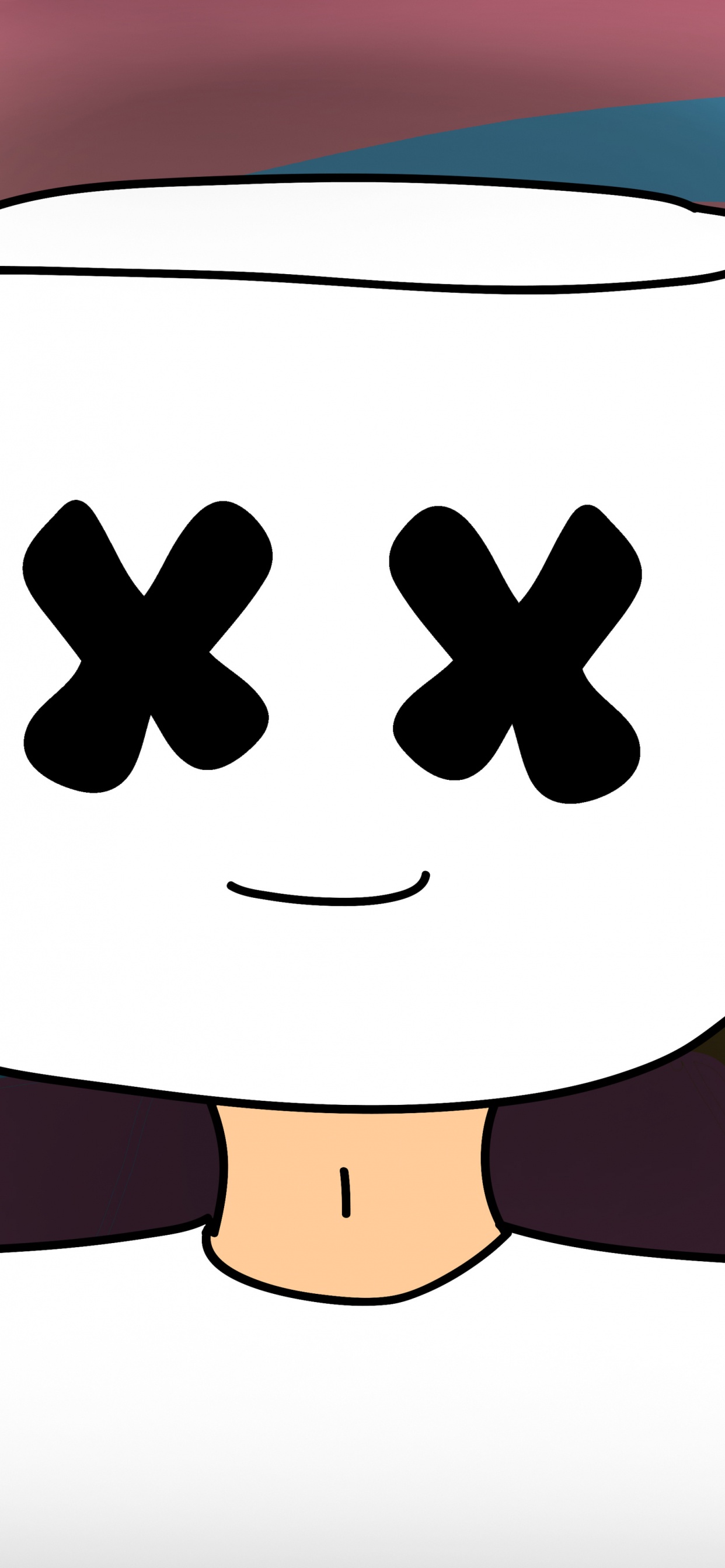 Black Haired Girl Cartoon Character. Wallpaper in 1242x2688 Resolution