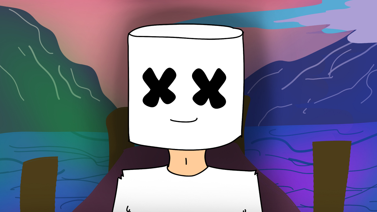 Black Haired Girl Cartoon Character. Wallpaper in 1280x720 Resolution