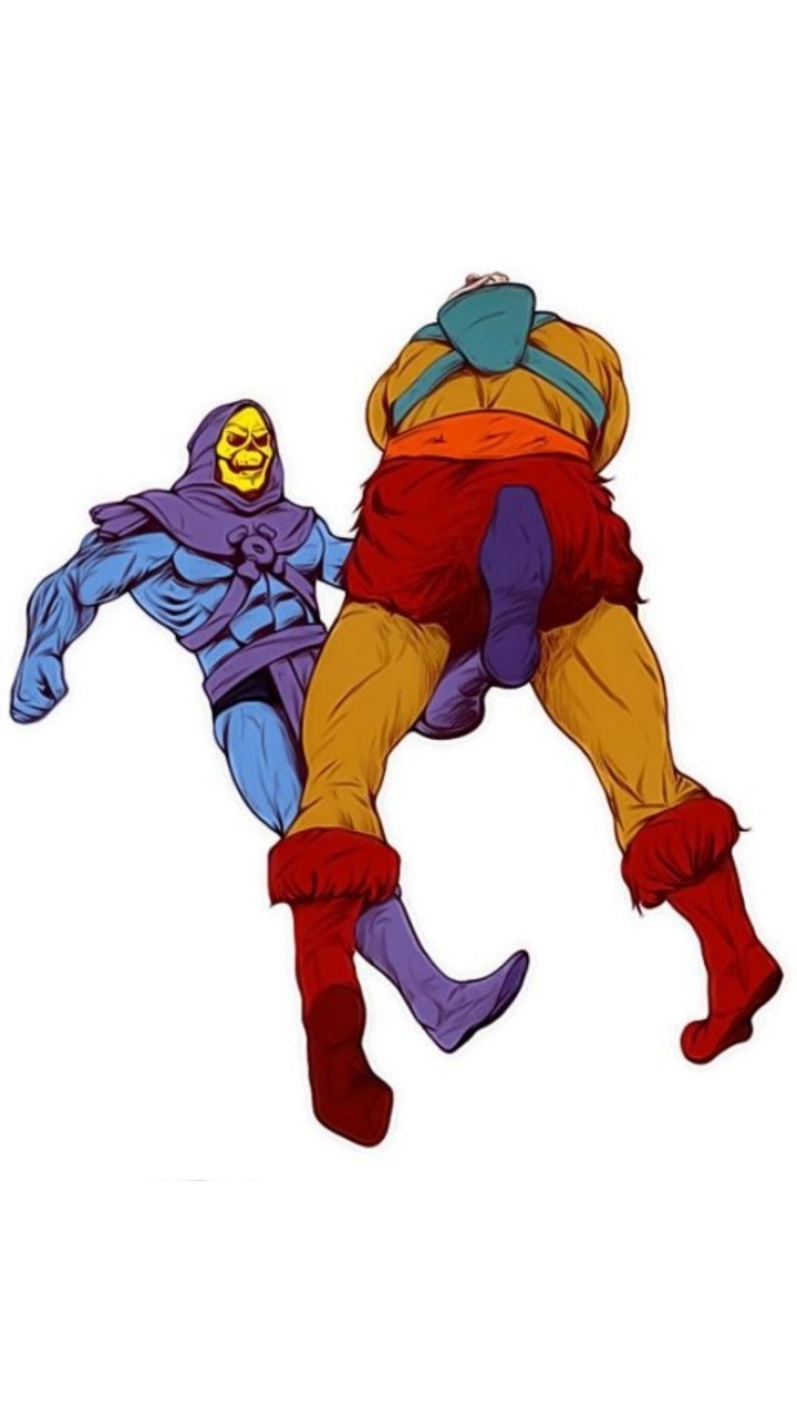 Gracioso el Hombre y Skeletor, el Hombre, Superhéroe, Caricatura, Camiseta. Wallpaper in 720x1280 Resolution