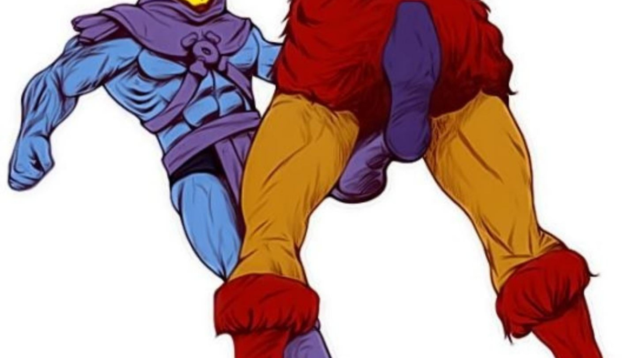 Lustig er Mann y Skeletor, Er-mann, Superhelden, Cartoon, T-shirt. Wallpaper in 1280x720 Resolution