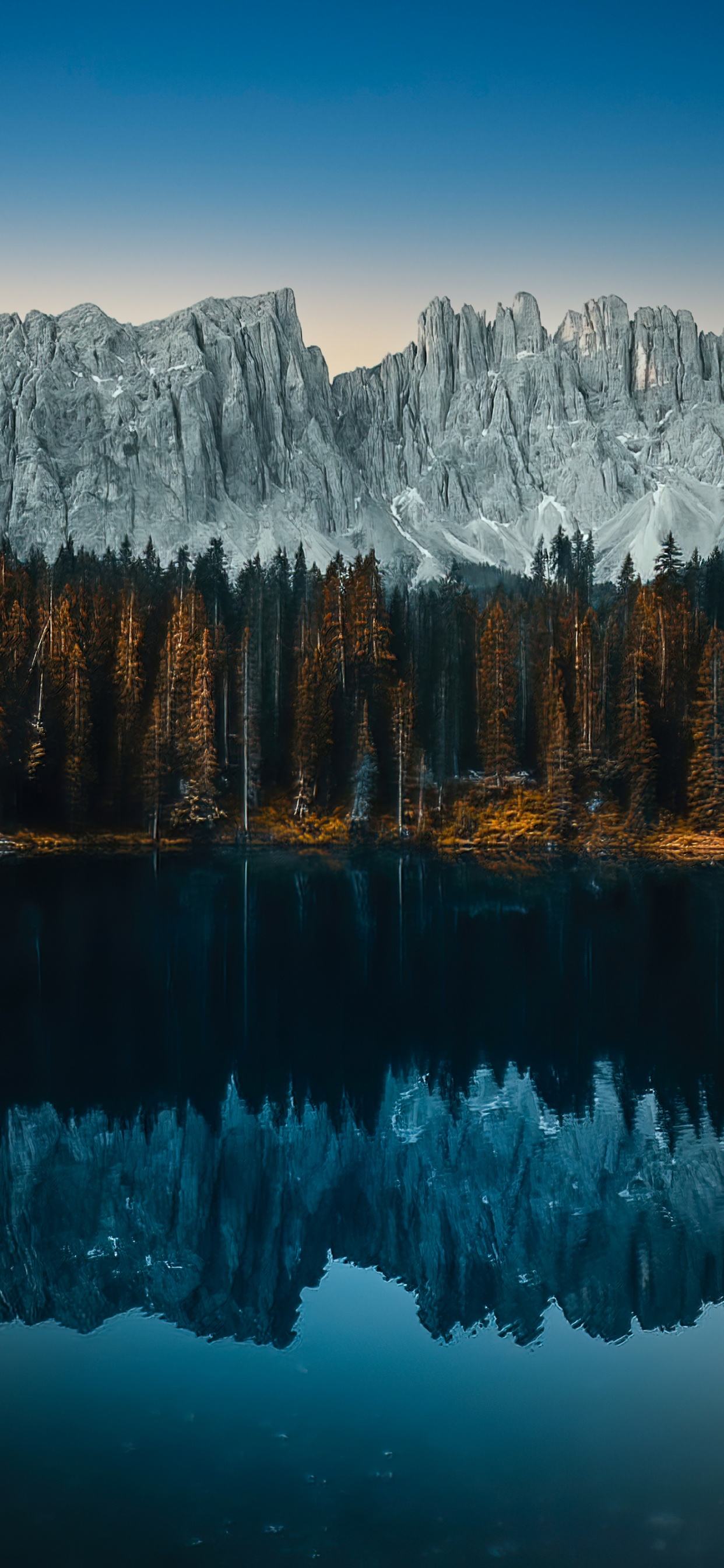 Karersee, Agua, Montaña, Nieve, Ecorregión. Wallpaper in 1242x2688 Resolution