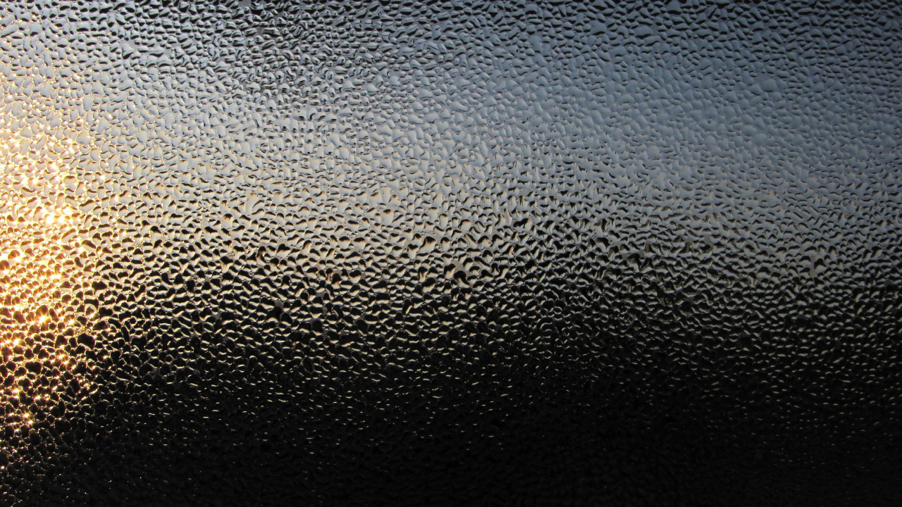 Water Droplets on Black Leather. Wallpaper in 1280x720 Resolution