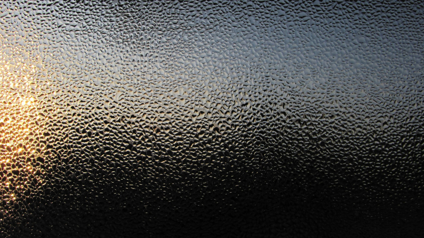 Water Droplets on Black Leather. Wallpaper in 1366x768 Resolution