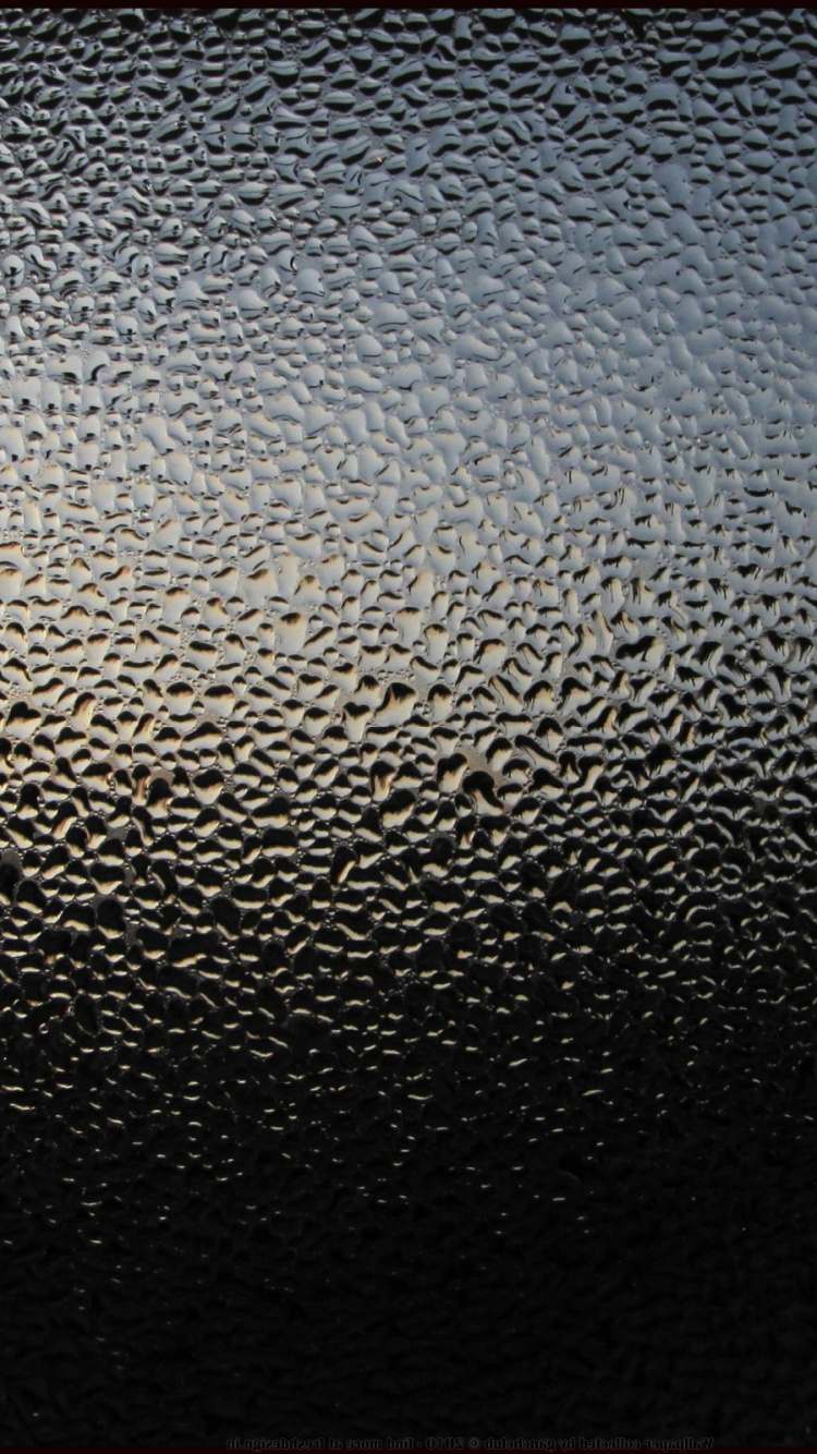 Water Droplets on Black Leather. Wallpaper in 750x1334 Resolution