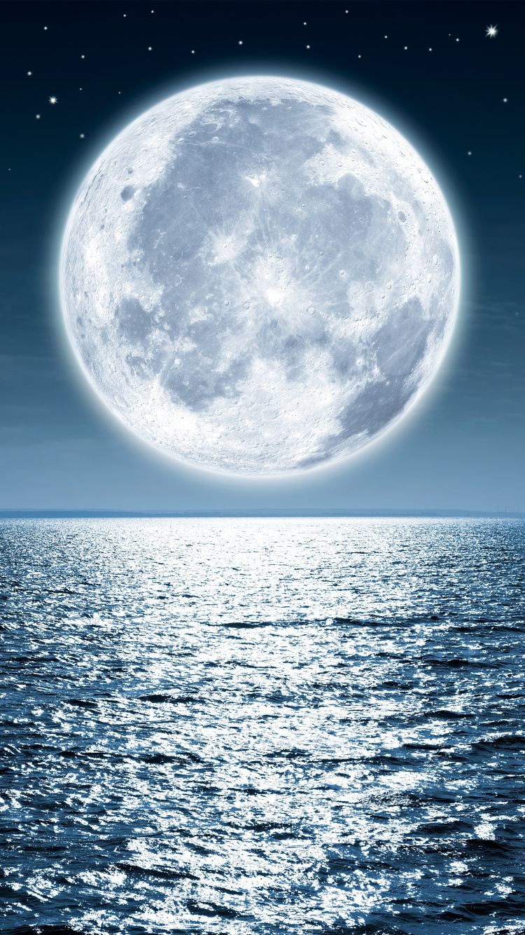 Pleine Lune, Nature, Lumière, Atmosphère, Événement Céleste. Wallpaper in 750x1334 Resolution