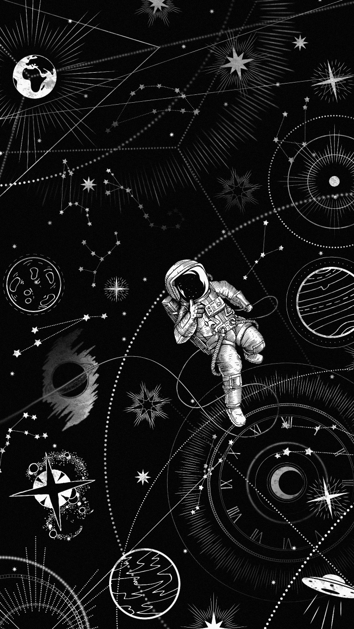 Download 720x1280 Wallpaper Space, Black, Black and White, Style, Line Space, Black, Black and White, Style, Line. Wallpaper in 720x1280 Resolution