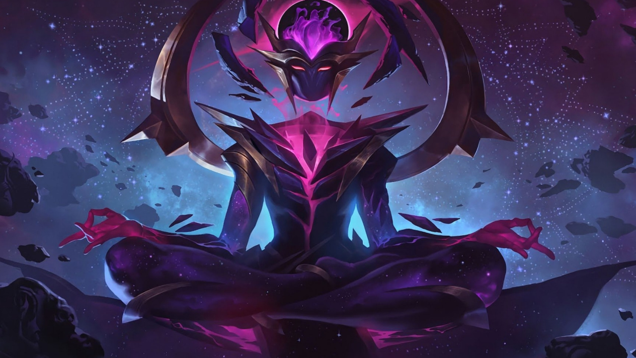 Karma Dark Star, Karma, League of Legends, Purple, Cartoon. Wallpaper in 1280x720 Resolution