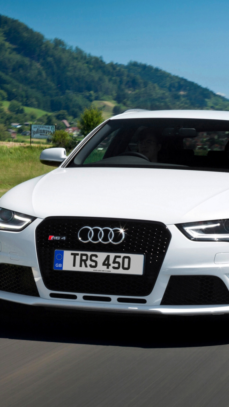 White Audi a 4 on Road During Daytime. Wallpaper in 750x1334 Resolution