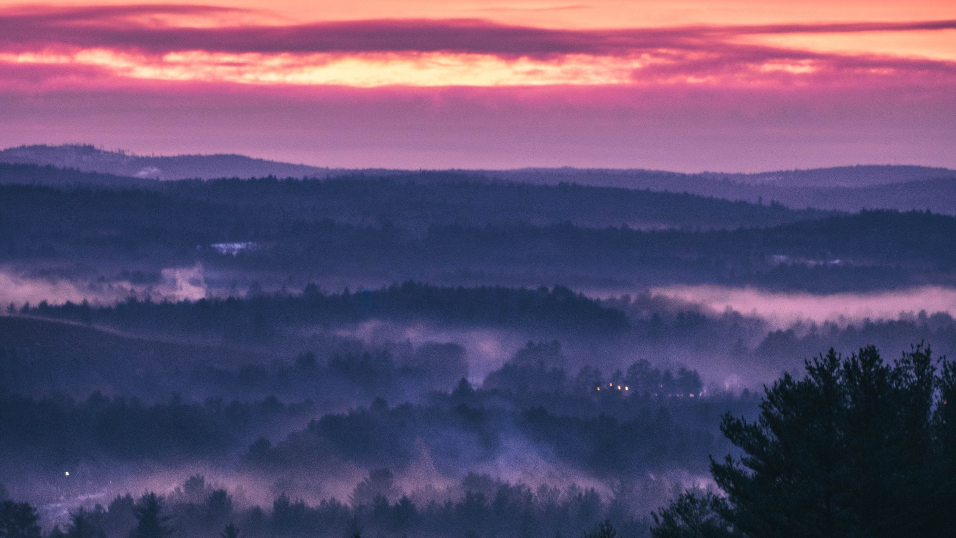 Purple, Ciel, Matin, Atmosphère, Brouillard. Wallpaper in 1920x1080 Resolution