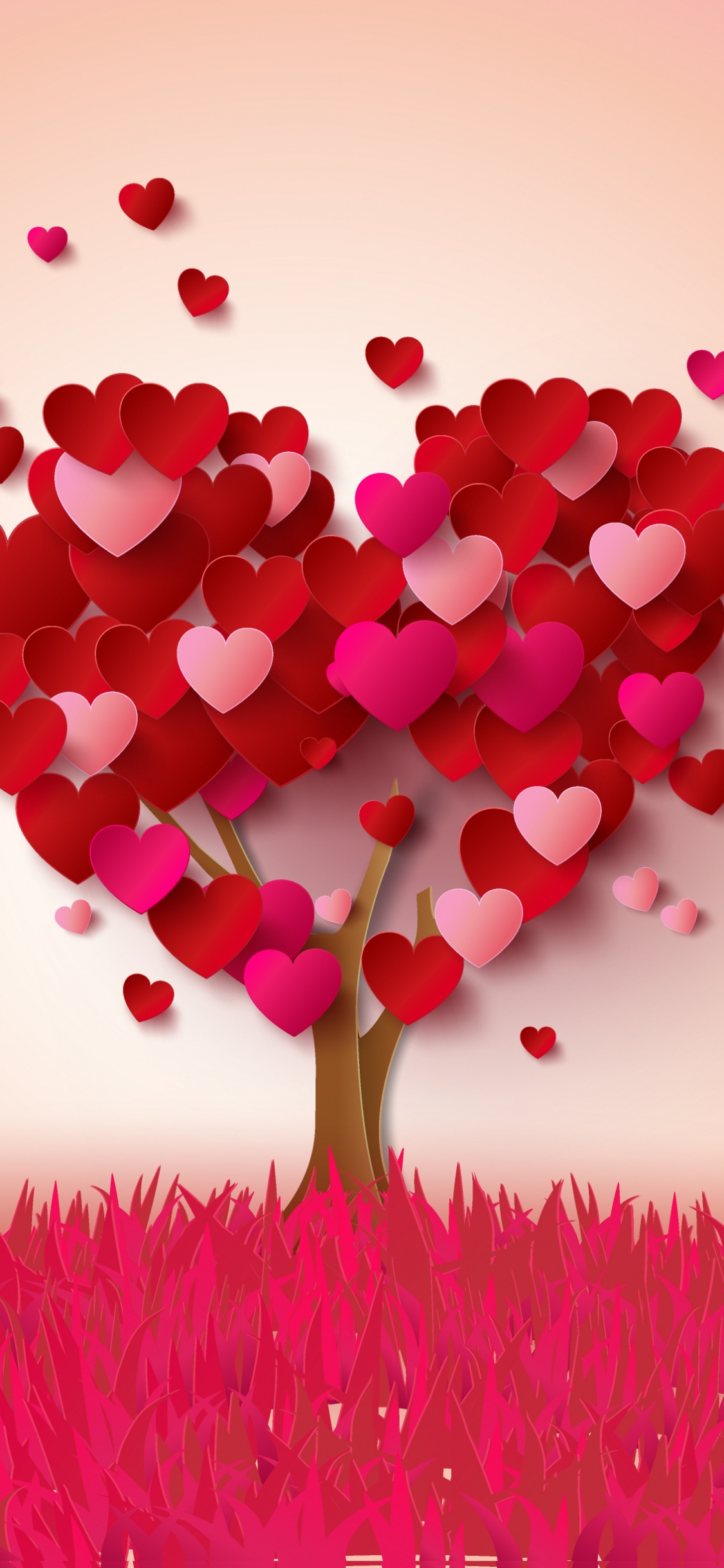 Coraz, Rosa, el Día de San Valentín, Pétalo, Magenta. Wallpaper in 1125x2436 Resolution