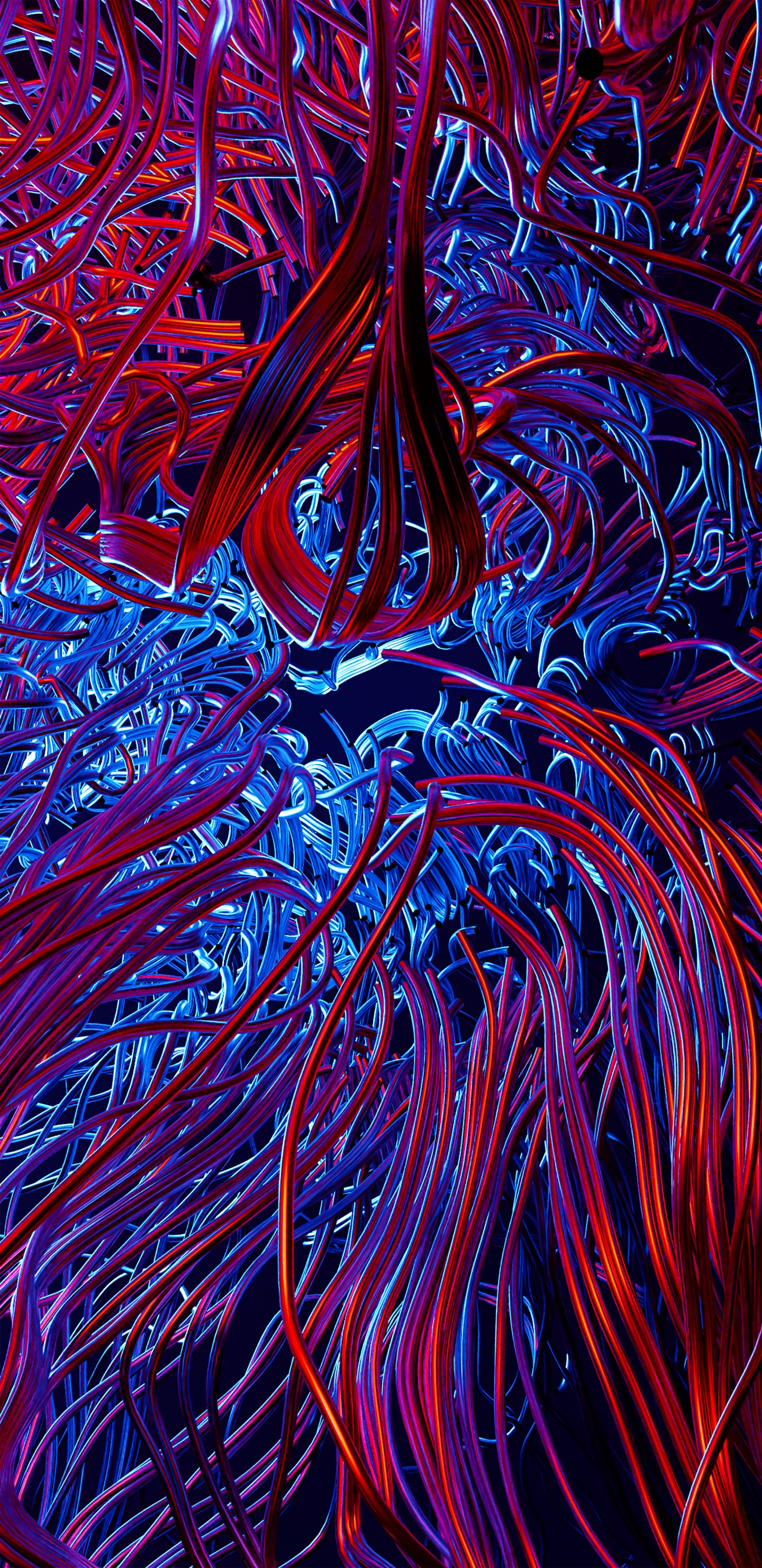 分形技术, 艺术, 电蓝色的, 对称, 绘画 壁纸 1440x2960 允许