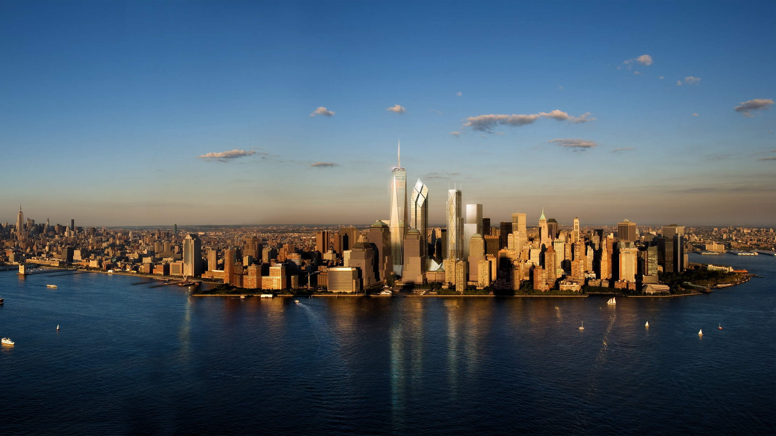 City Skyline Across Body of Water During Daytime. Wallpaper in 2560x1440 Resolution