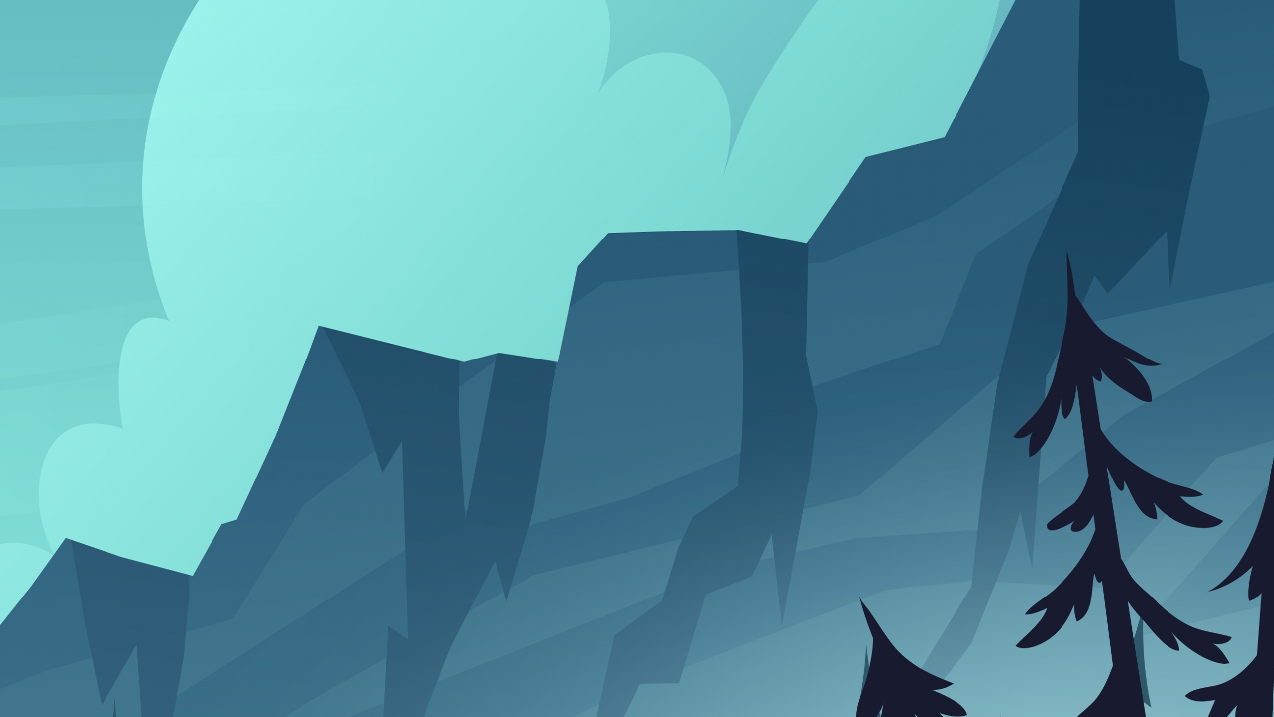 Landschaftsabbildung Klippe, Illustration, Vektor-Grafiken, Stock Illustration, Natur. Wallpaper in 2560x1440 Resolution