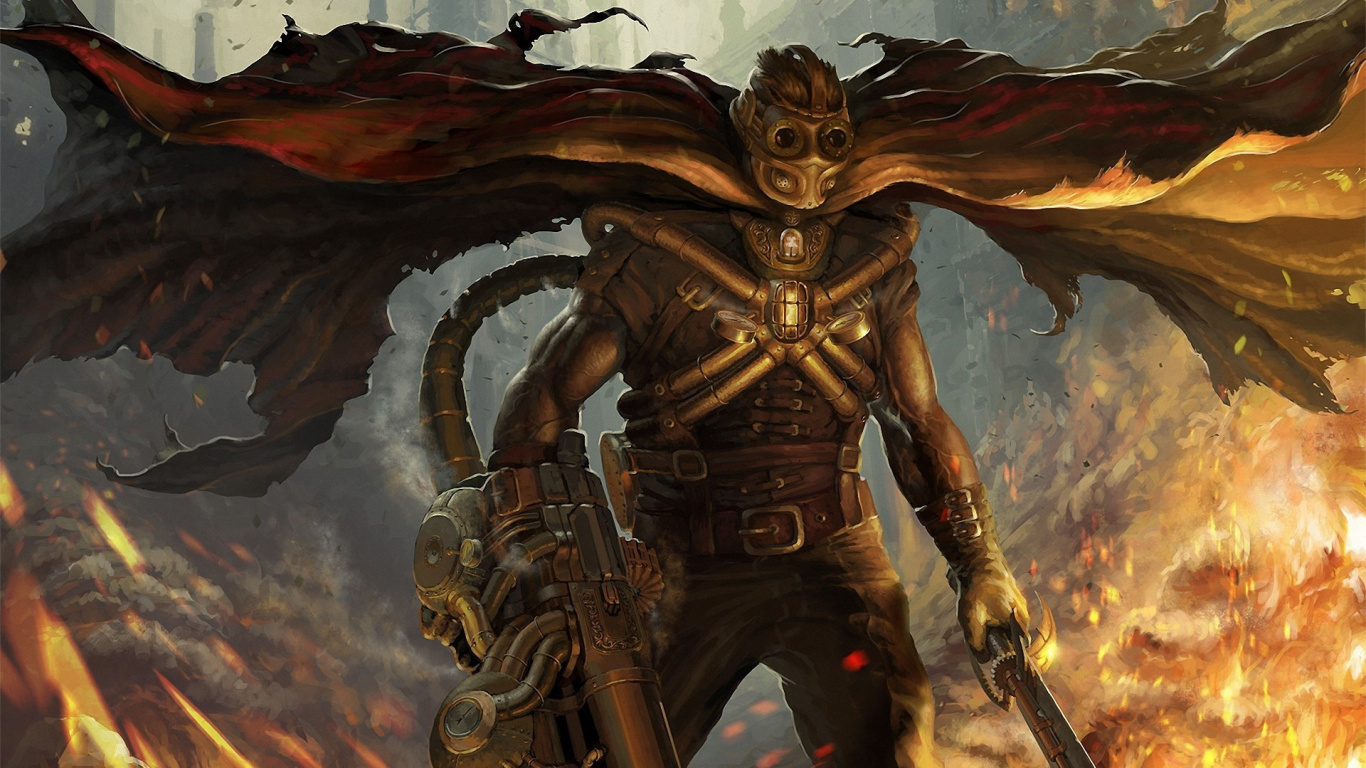 Brown and Black Monster Illustration. Wallpaper in 1366x768 Resolution