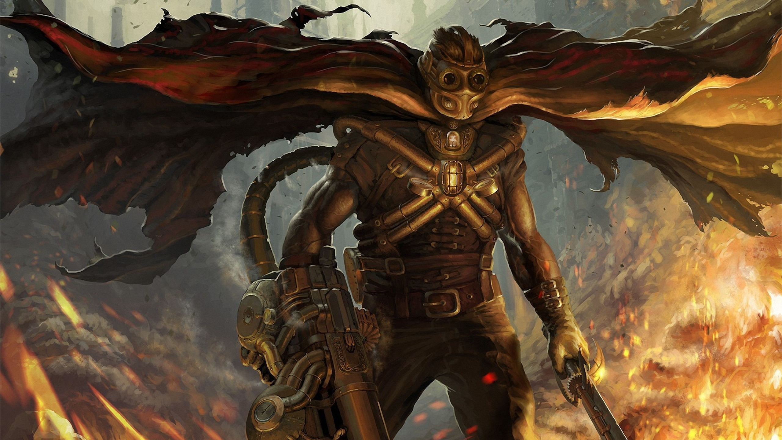 Brown and Black Monster Illustration. Wallpaper in 2560x1440 Resolution