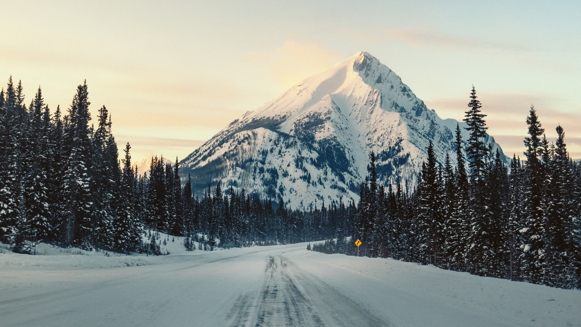 Mountain, Road, Snow, Winter, Mountainous Landforms. Wallpaper in 1920x1080 Resolution