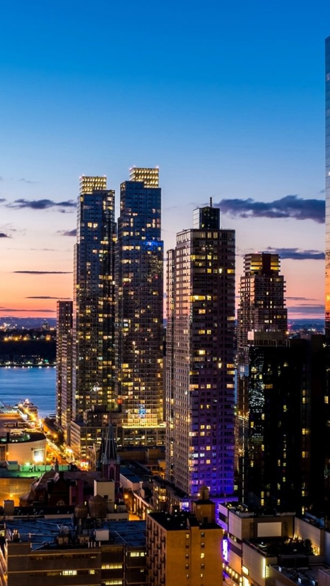 Horizon de la Ville Pendant la Nuit. Wallpaper in 1080x1920 Resolution