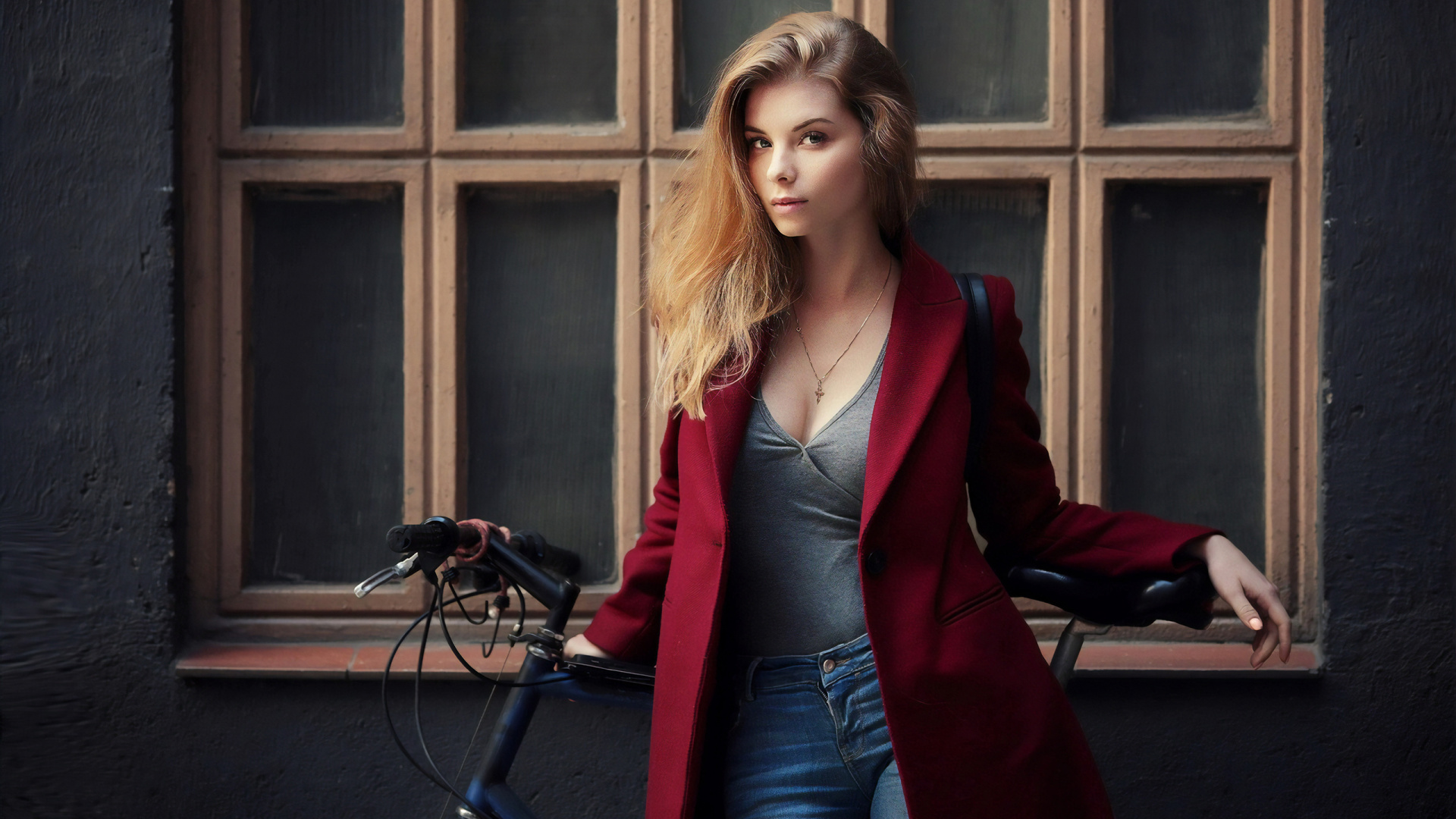 Red, Beauty, Fashion, Model, Outerwear. Wallpaper in 1920x1080 Resolution