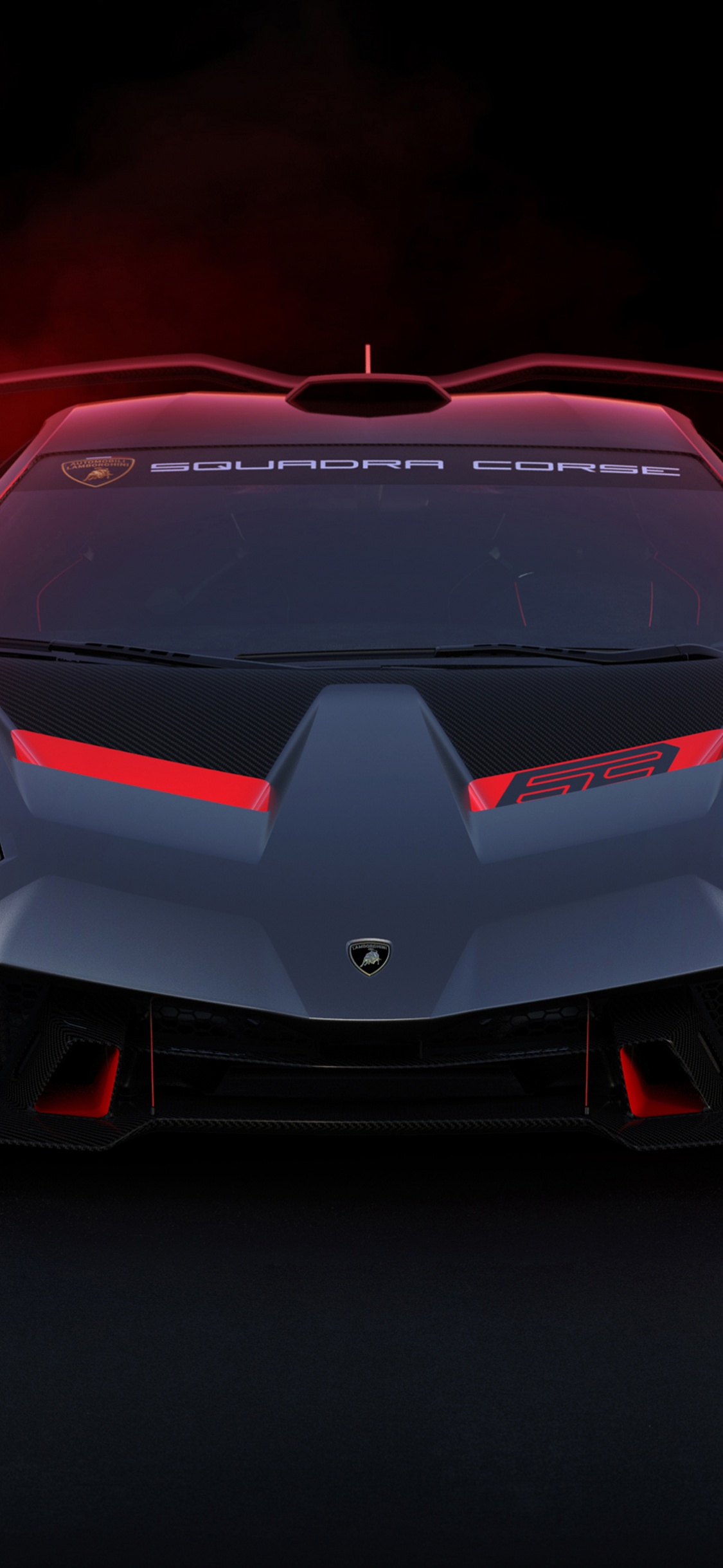 Ferrari 458 Italia Rouge Sur Fond Noir. Wallpaper in 1125x2436 Resolution