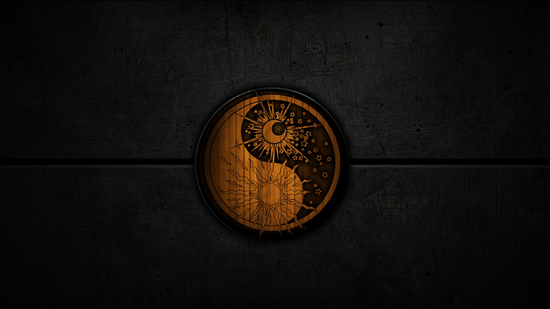 Goldene Runde Wanduhr Bei 10 00. Wallpaper in 1920x1080 Resolution