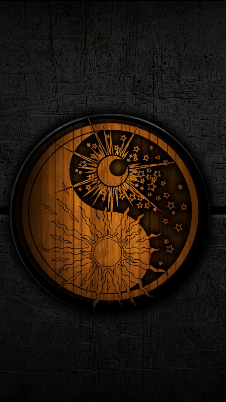 Goldene Runde Wanduhr Bei 10 00. Wallpaper in 720x1280 Resolution