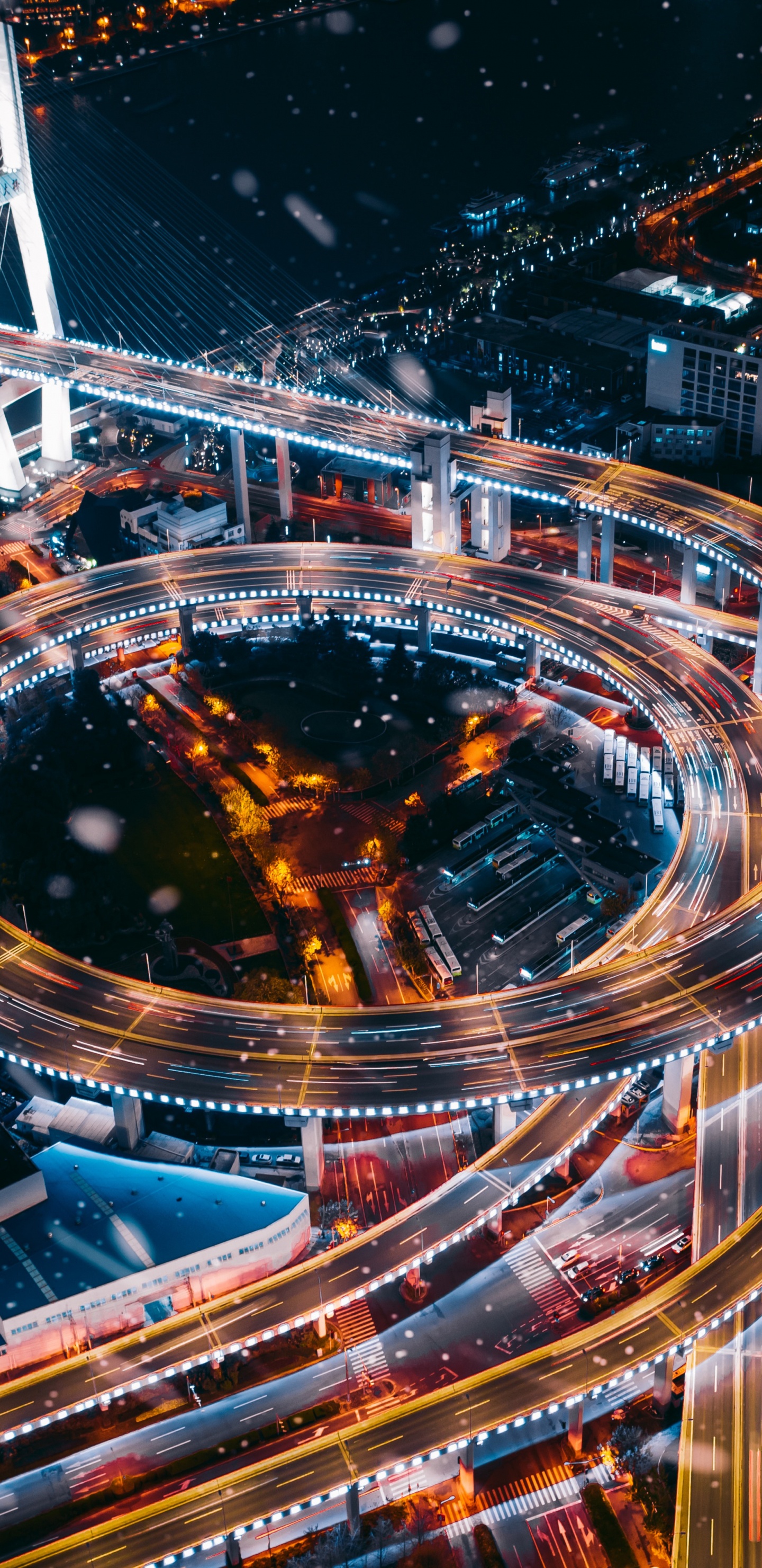 City Nightscape Phone, City, Shanghai, Building, Cityscape. Wallpaper in 1440x2960 Resolution