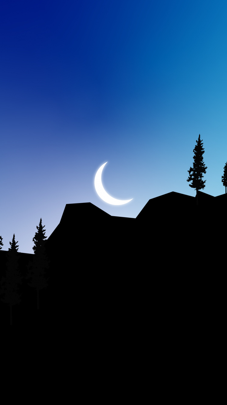 Ambiente, Luna, Entorno Natural, de la Media Luna, Atardecer. Wallpaper in 750x1334 Resolution