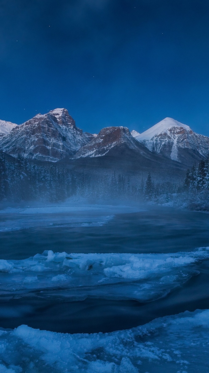 冬天, 性质, 多山的地貌, 荒野, 冻结 壁纸 720x1280 允许