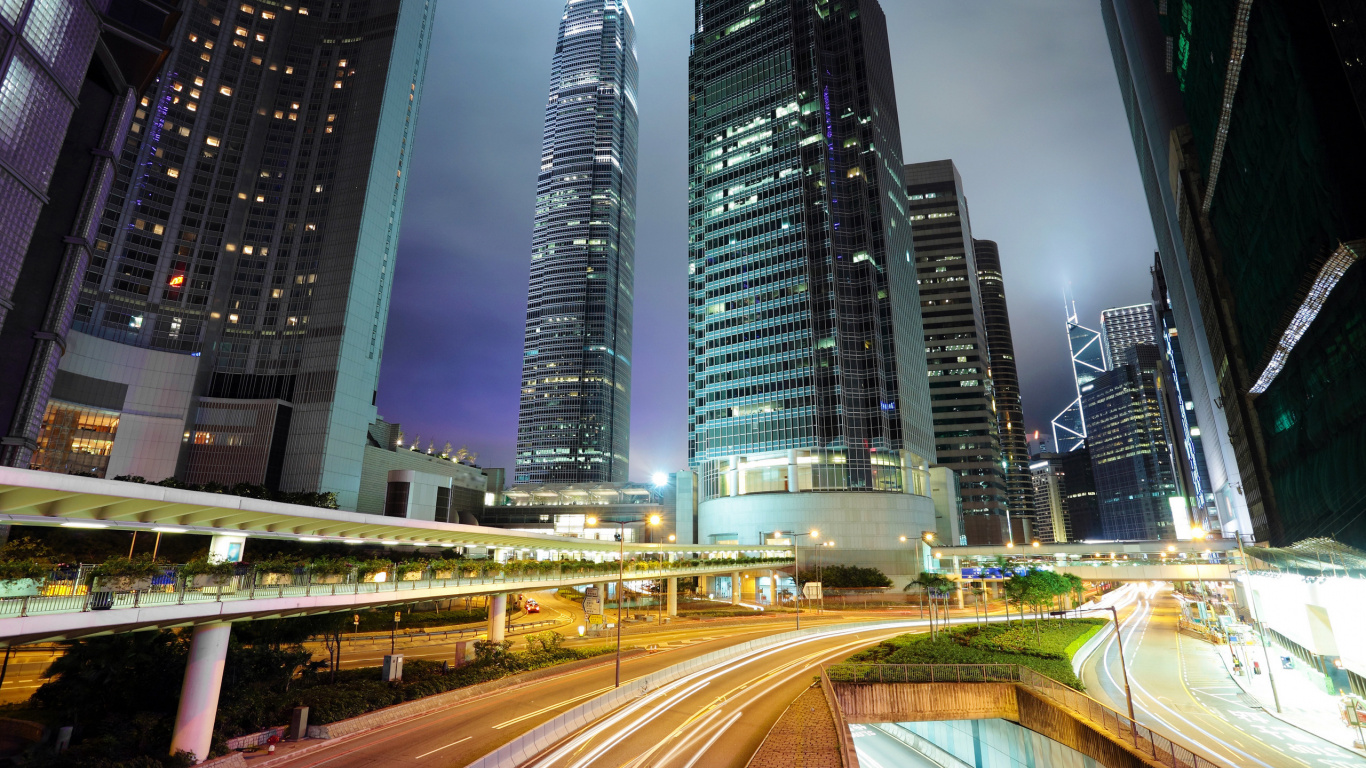 香港, 城市, 大都会, 城市景观, 公寓 壁纸 1366x768 允许