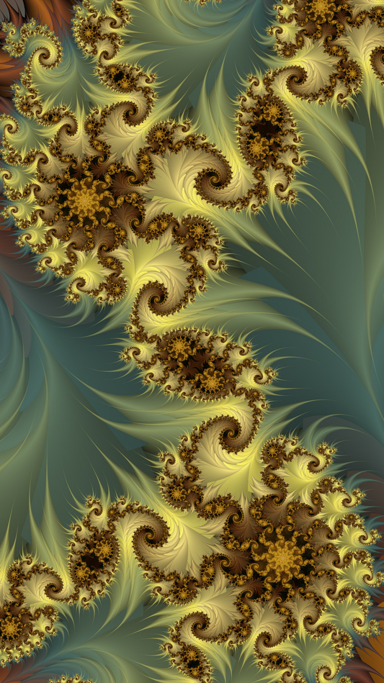 Braunes Und Weißes Florales Textil. Wallpaper in 750x1334 Resolution