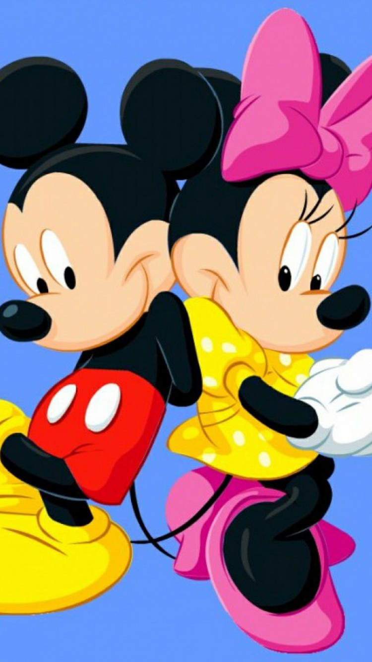 Minnie Mouse, Mickey Mouse, Caricatura, Animación, Dibujo. Wallpaper in 750x1334 Resolution
