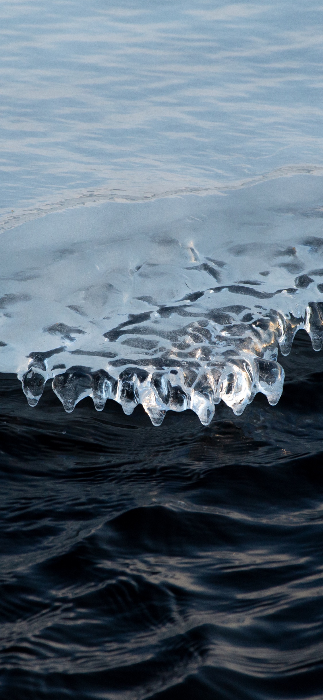 Ciel, le Vent Vague, Eau, Hiver, Glace. Wallpaper in 1125x2436 Resolution