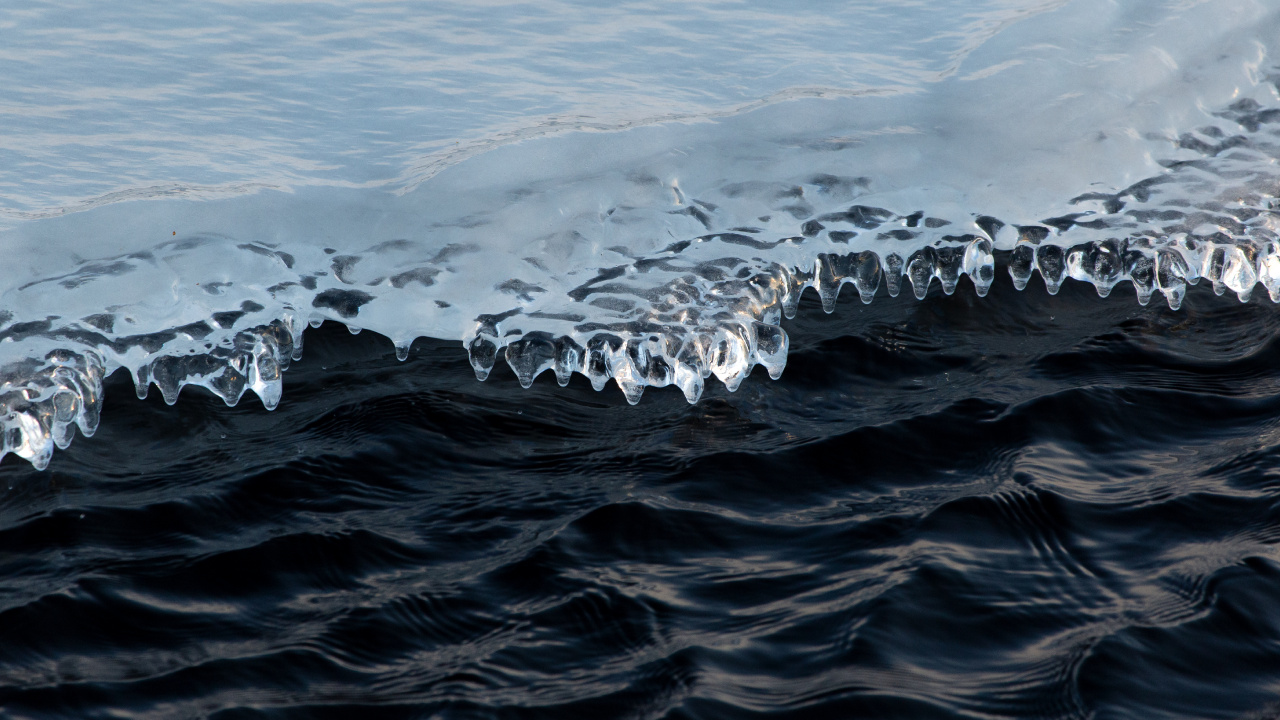 Ciel, le Vent Vague, Eau, Hiver, Glace. Wallpaper in 1280x720 Resolution