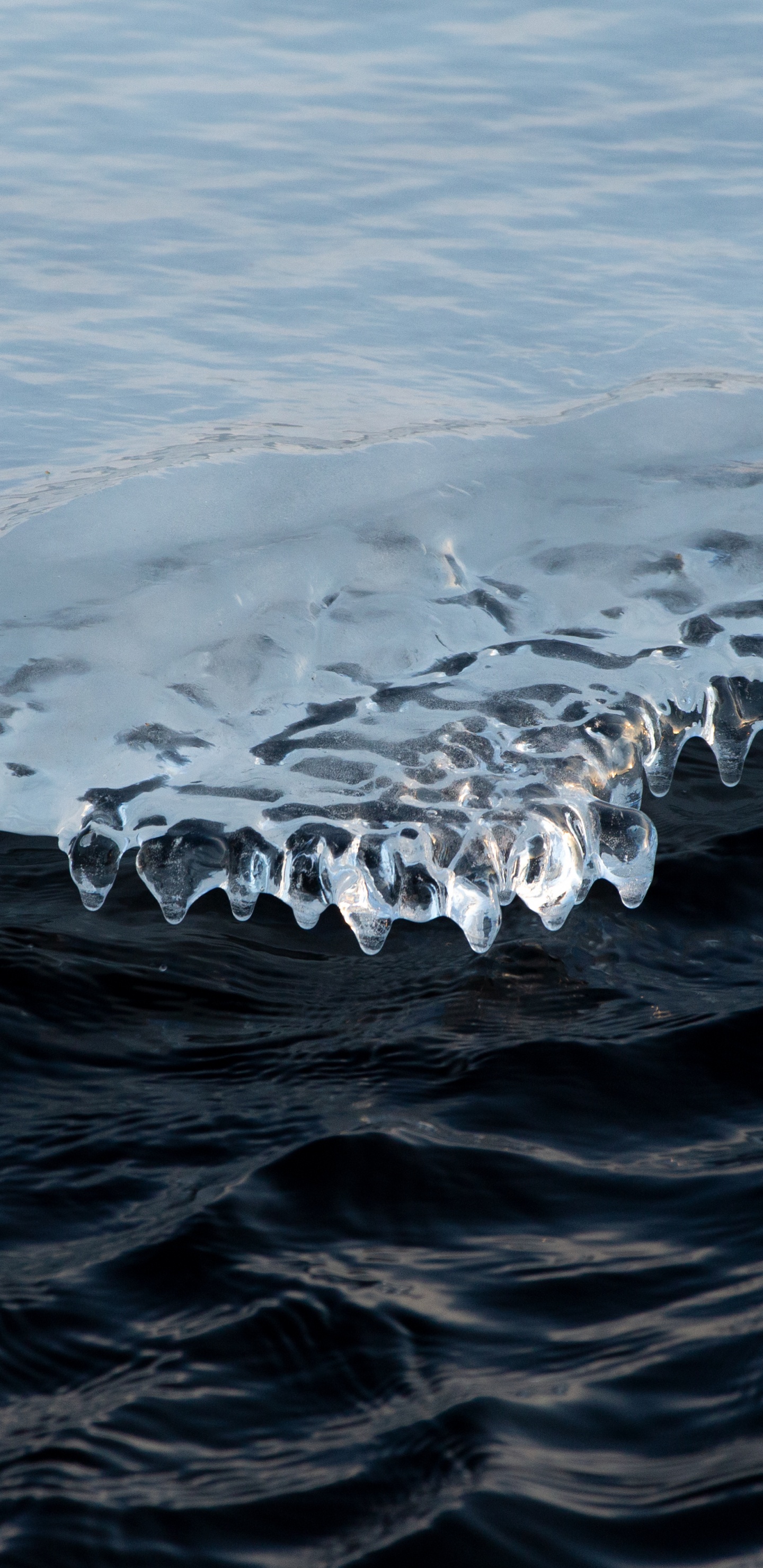 Ciel, le Vent Vague, Eau, Hiver, Glace. Wallpaper in 1440x2960 Resolution