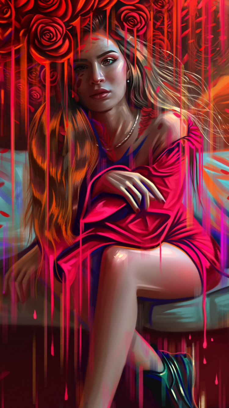 Belleza, Retrato, Arte, Arte Digital, Fan Art. Wallpaper in 750x1334 Resolution