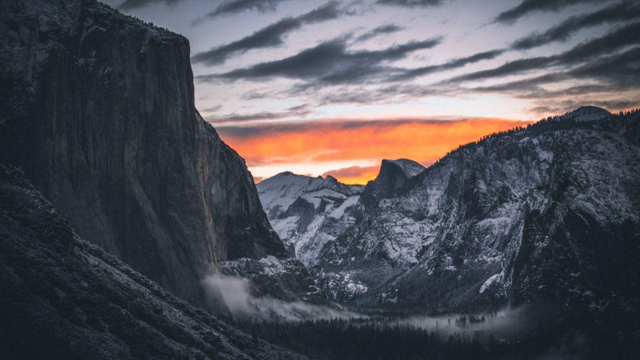 Nature, Mountain, Mountain Range, Mountainous Landforms, Atmosphere. Wallpaper in 1280x720 Resolution