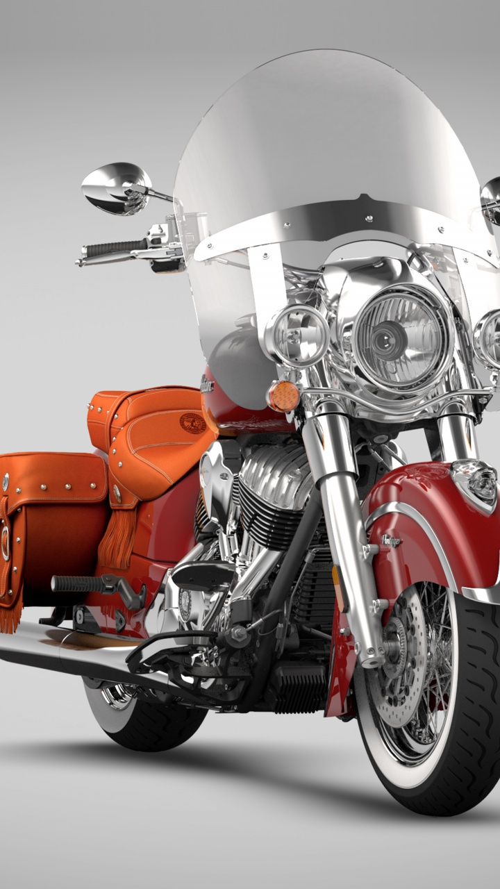 Rotes Und Silbernes Cruiser-Motorrad. Wallpaper in 720x1280 Resolution