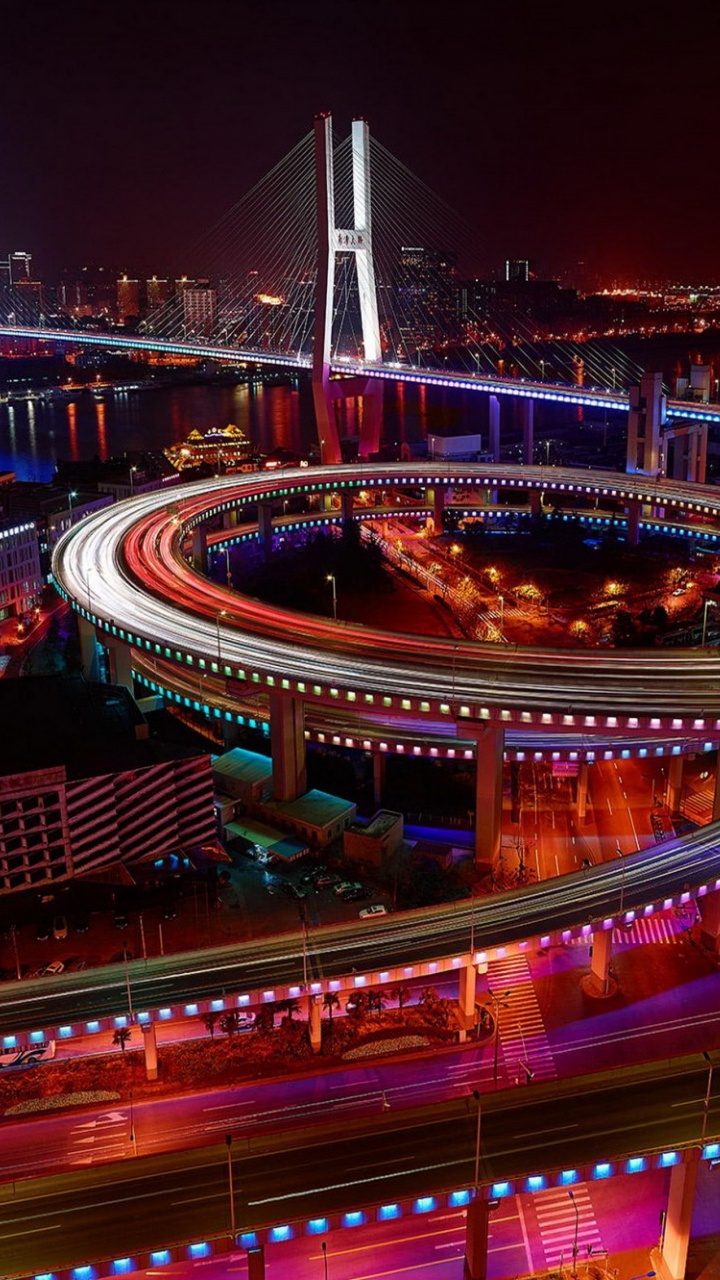 Time Lapse Photography of City During Night Time. Wallpaper in 720x1280 Resolution