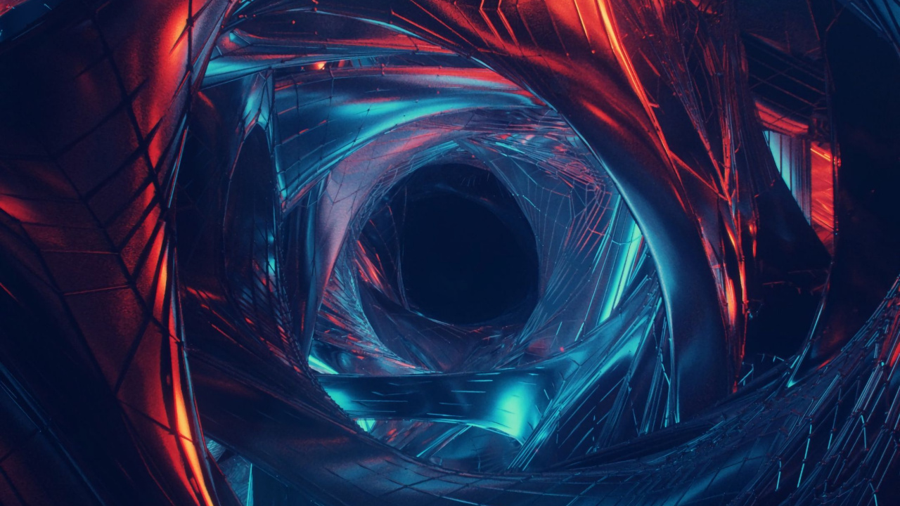 Android, Red, Colorfulness, Electric Blue, Fractal Art. Wallpaper in 1280x720 Resolution
